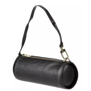 LOUIS VUITTON Black Epi Leather Mini Papillon Wristlet Bag